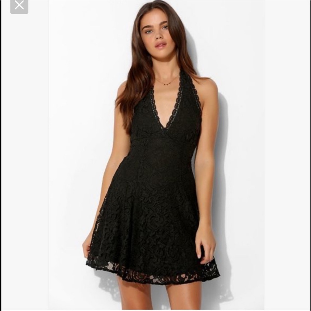 Urban Outfitters “Kimchi Blue” Black Fit and Flare Halter Cocktail Dress size S